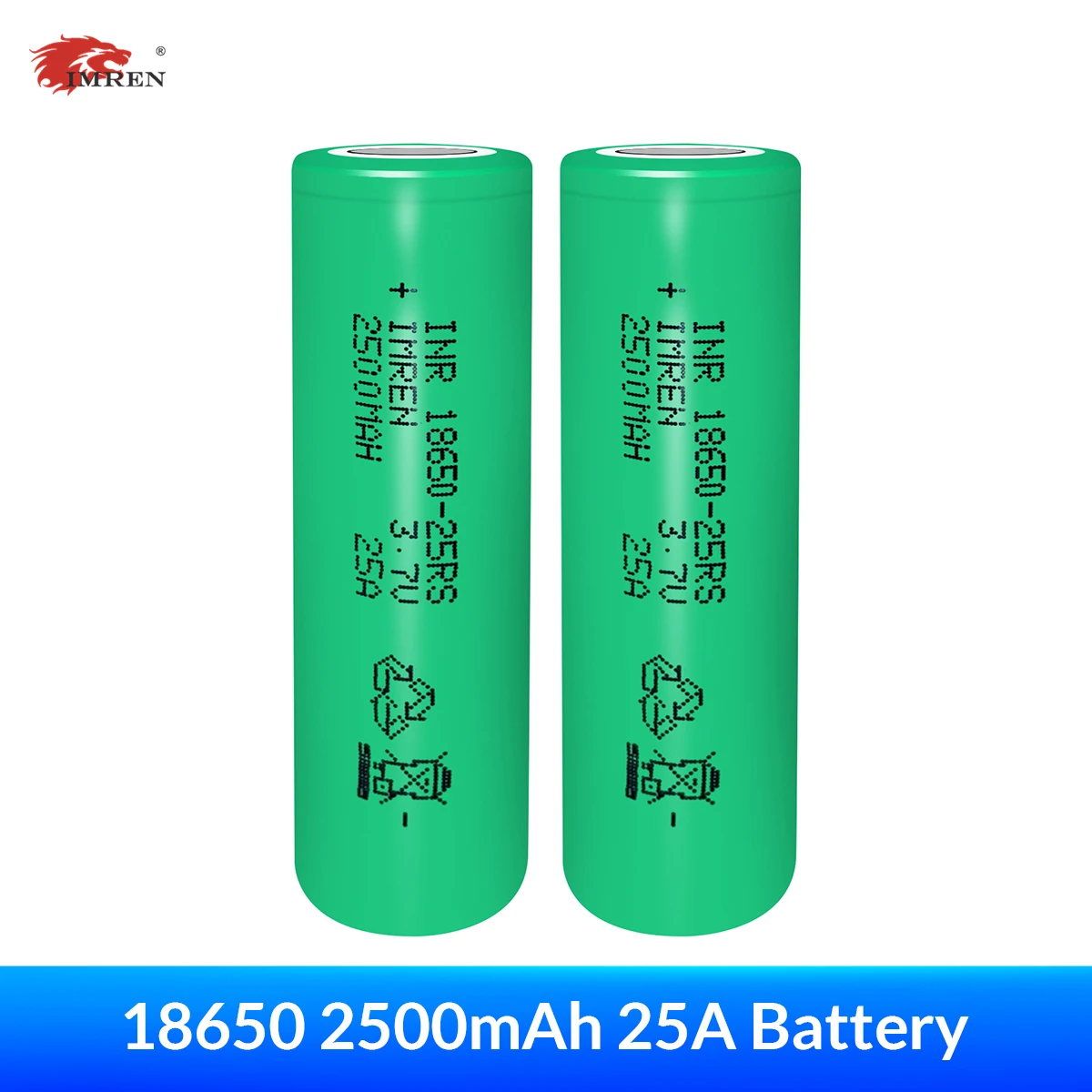 

IMREN New Original 18650 3.7v 2500mAh Discharge 25A Rechargeable Battery Li-ion Battery for Flashlights Drone Headlamps RC Cars