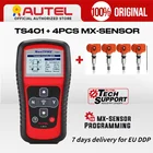 Autel MaxiTPMS TS401 TPMS диагностический инструмент активация давления в шинах 433 МГц 315 МГц mx-сенсор TPMS программирующий инструмент