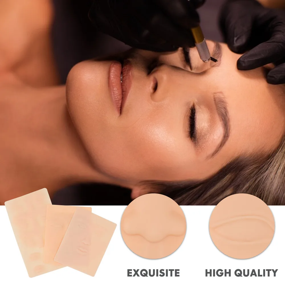 

3Pcs Microblading Practicing Skin Artificial Practicing Skin 4D Silicone Molds