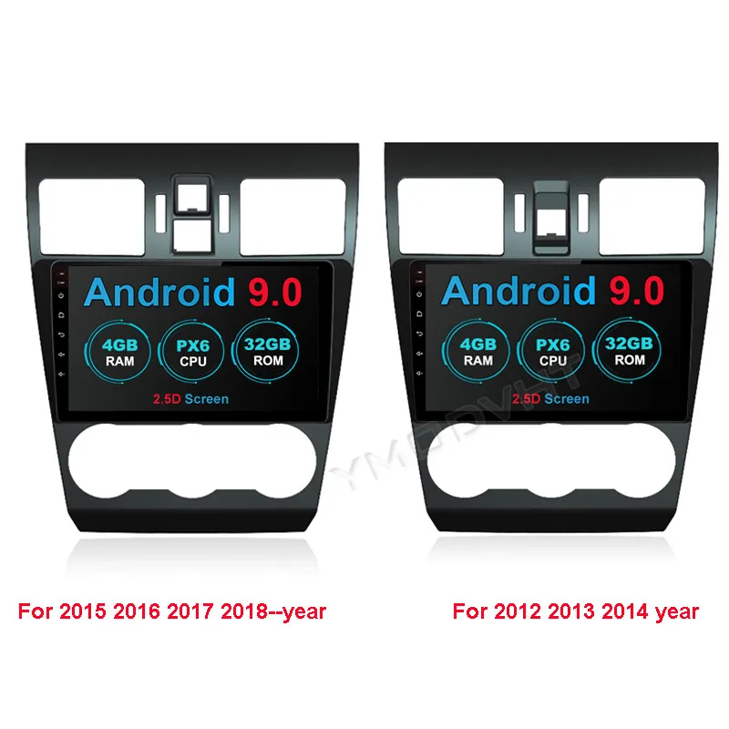Автомагнитола YMODVHT 2.5D 9 дюймов 4 Гб + 64 ГБ Android 0 для Subaru Forester XV WRX 2012-2018 GPS-навигация