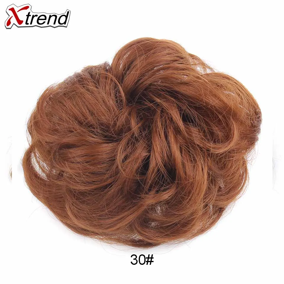 Xtrend синтетические грязные шиньон кудрявые волосы булочка конские хвосты резинки с резинкой заколки для волос в шиньоне для наращивания высокого качества - Цвет: 30