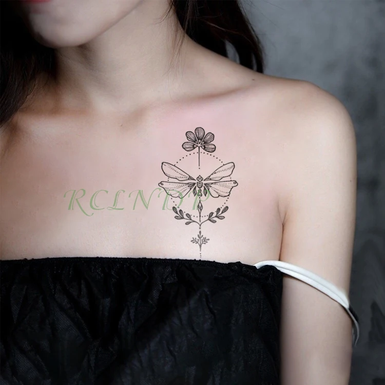 Водостойкая Временная тату-наклейка Бабочка стрекоза искусственная тату