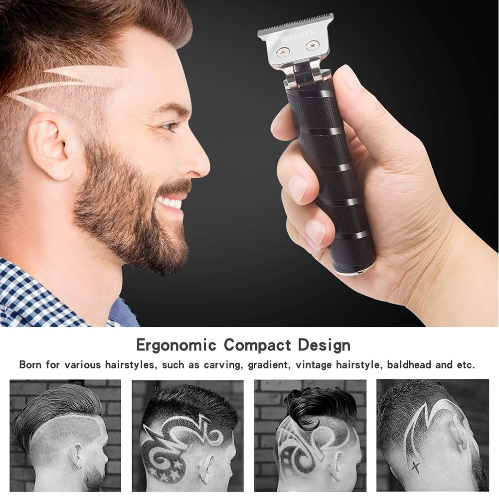 

USB Rechargeable T9 Baldheaded Hair Clipper Electric Hair Trimmer Cordless Shaver Haircut Men Barber Hair Cutting Machine