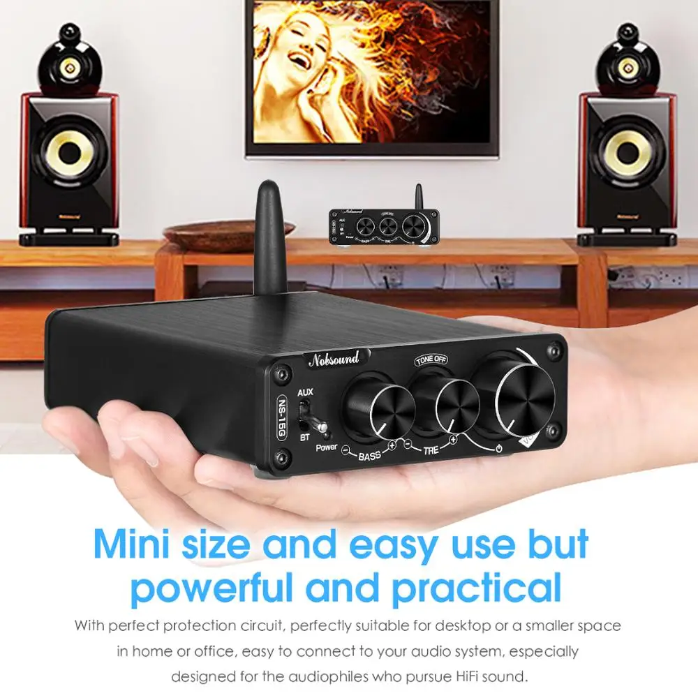 Цифровой аудио усилитель Nobsound Mini Bluetooth 5 0 TPA3116 Hi Fi стерео мощности класса D 100 Вт * 2