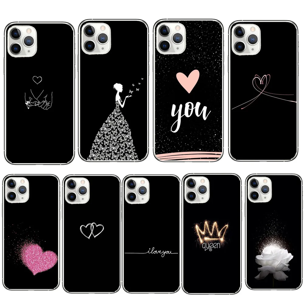 

Phone Case Queen Heart Love Cover For Iphone 11 12 13 Pro Max SE X XR XS 6 6S 7 8 Plus 5 5S 2020 Mini