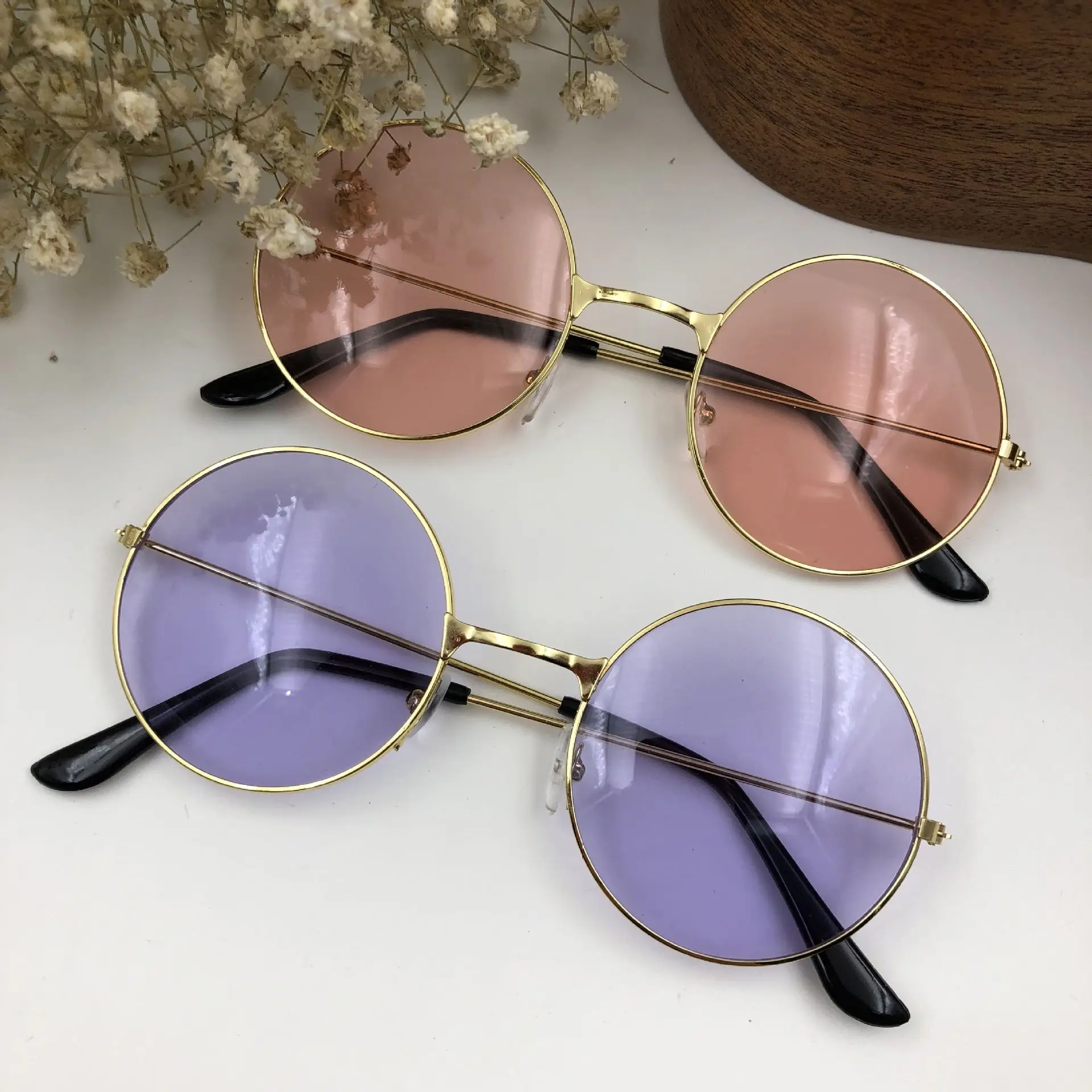 

Heiyuan New Prince Mirror Classic Round Sunglasses Transparent Progressive Ocean Piece Fashion Big Frame Glasses Report
