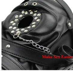 Новинка мягкая кожаная маска бандаж капюшон закрывающаяся шапка для косплея