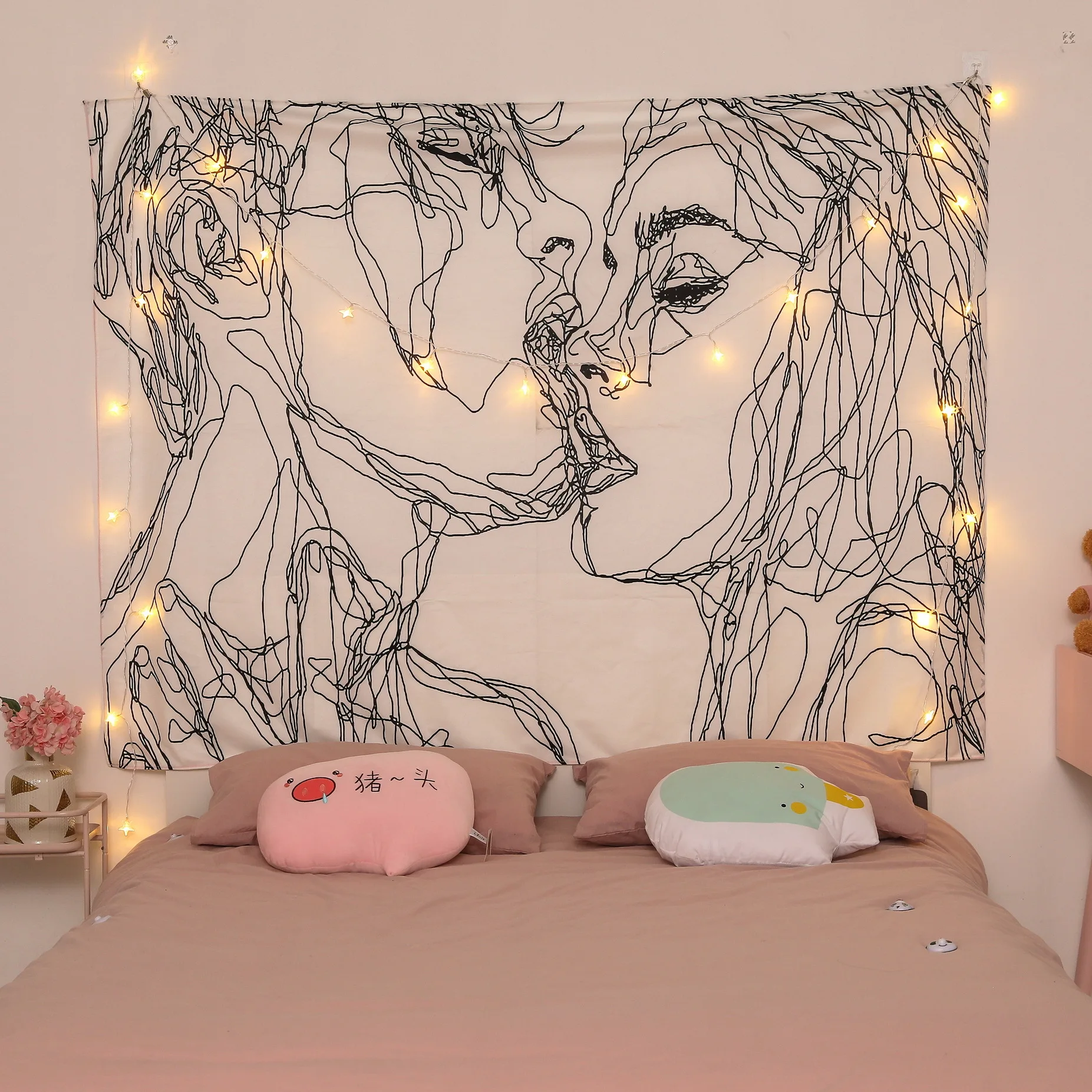 

Macrame Anime Tapestry Cute Sailor Moon Room Decor College Dorm Decoration Kawaii Fairy Washing Tapestry Hanging Pink Tapestry