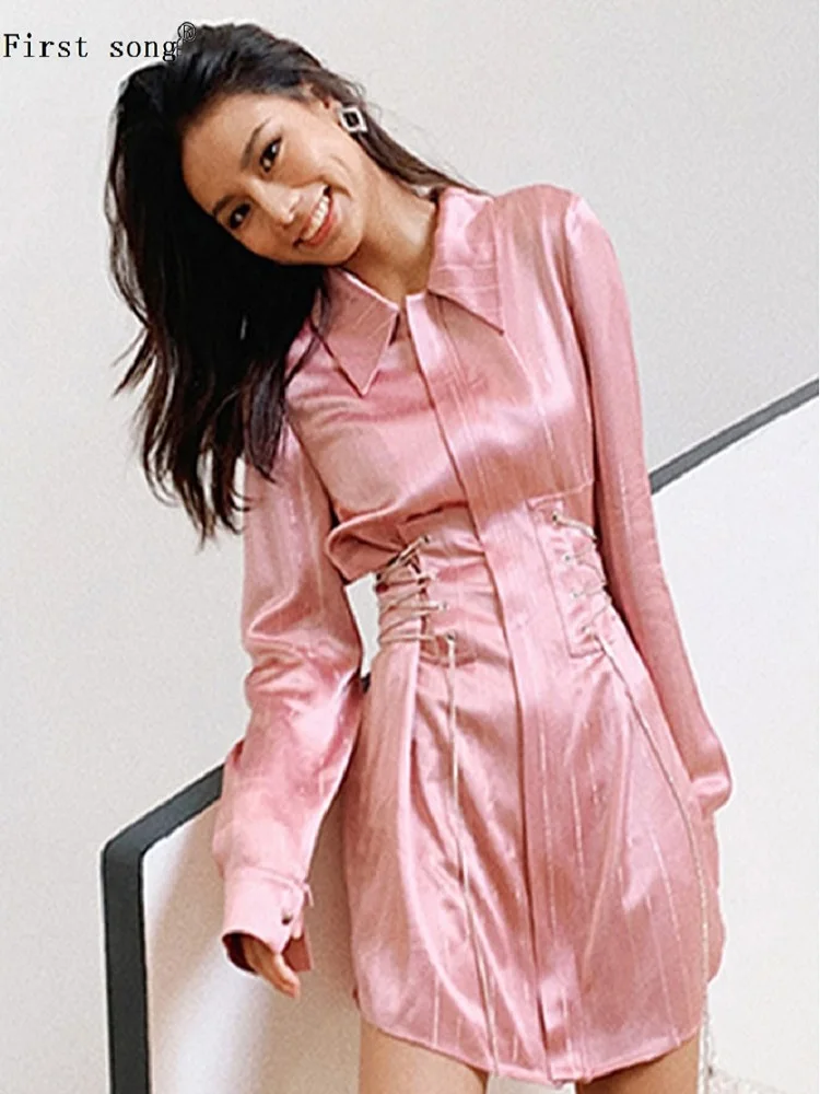 

Женское Атласное Платье First song, летнее облегающее платье с перекрестными кружевами, 2020