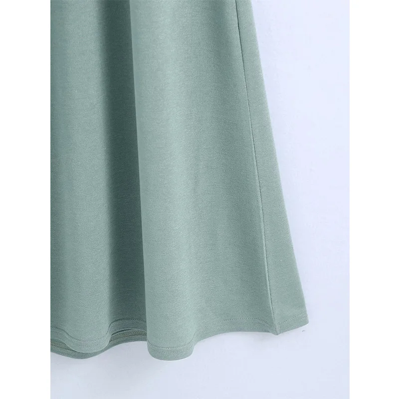 

Za 2021 Sundresses Women Green Beach Slip Knitted Long Dress Woman Summer Backless Jersey Sheer Ladies Dresses Casual Vestidos