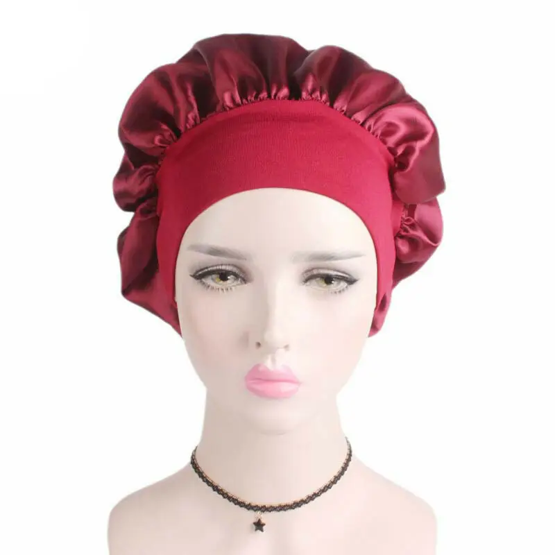 Brand New 2019 Long Hair Care Women Satin Bonnet Cap Night Sleep Hat Silk Head Wrap Adjust Shower Caps | Дом и сад
