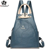 fashion backpack women shoulder bag soft leather backbags women large travel bag multifunction school bags for teenage girls