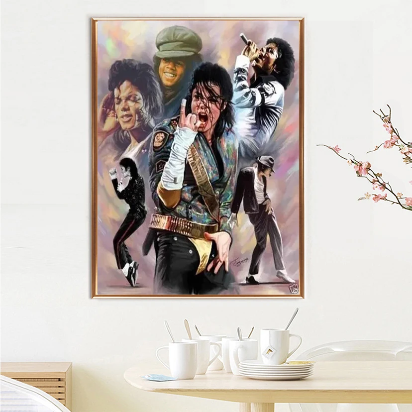 

Алмазная 5D картина «сделай сам», полностью круглая вышивка с изображением звезд, знаменитой певицы, Майкла Джексона, стразы, мозаика для дом...