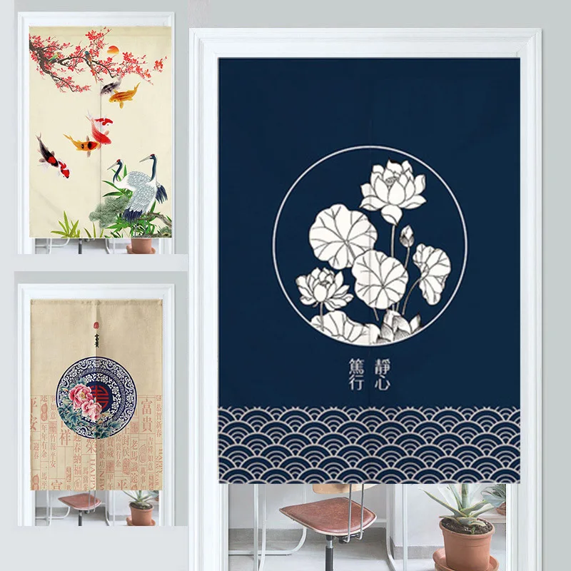 Китайская дзэн Лотос дверная занавеска разделительная кухня фэн-шуй
