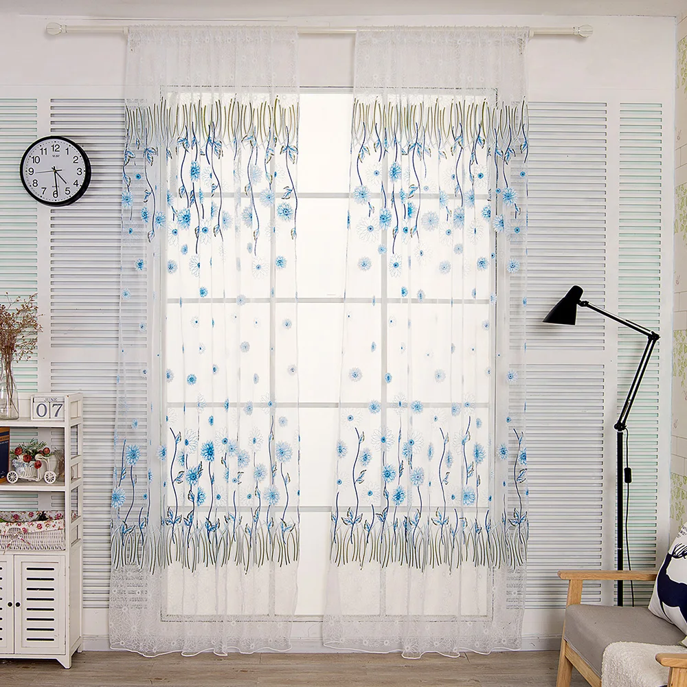 Окно цветок занавеска разделитель комнаты драпировка полиэфирное волокно 200*100