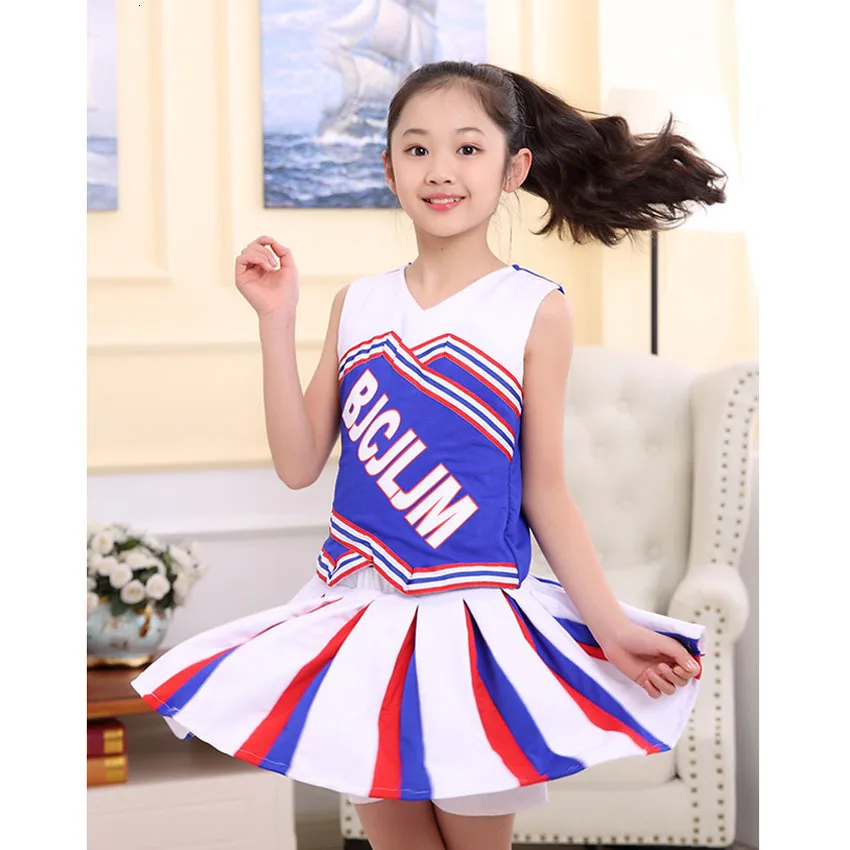 Girls set Детские костюмы для чирлидинга, школьная одежда для выступлений юбка для девочек шорты для мальчиков форма с носками Детские гимнастические костюмы - Цвет: Girls set