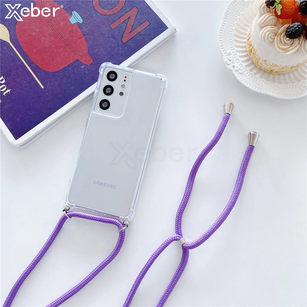 Мягкий прозрачный чехол для Samsung J7 Core J2 J4 Plus J5 Prime J6 J8 Pro J530 J730 ожерелье ремешок