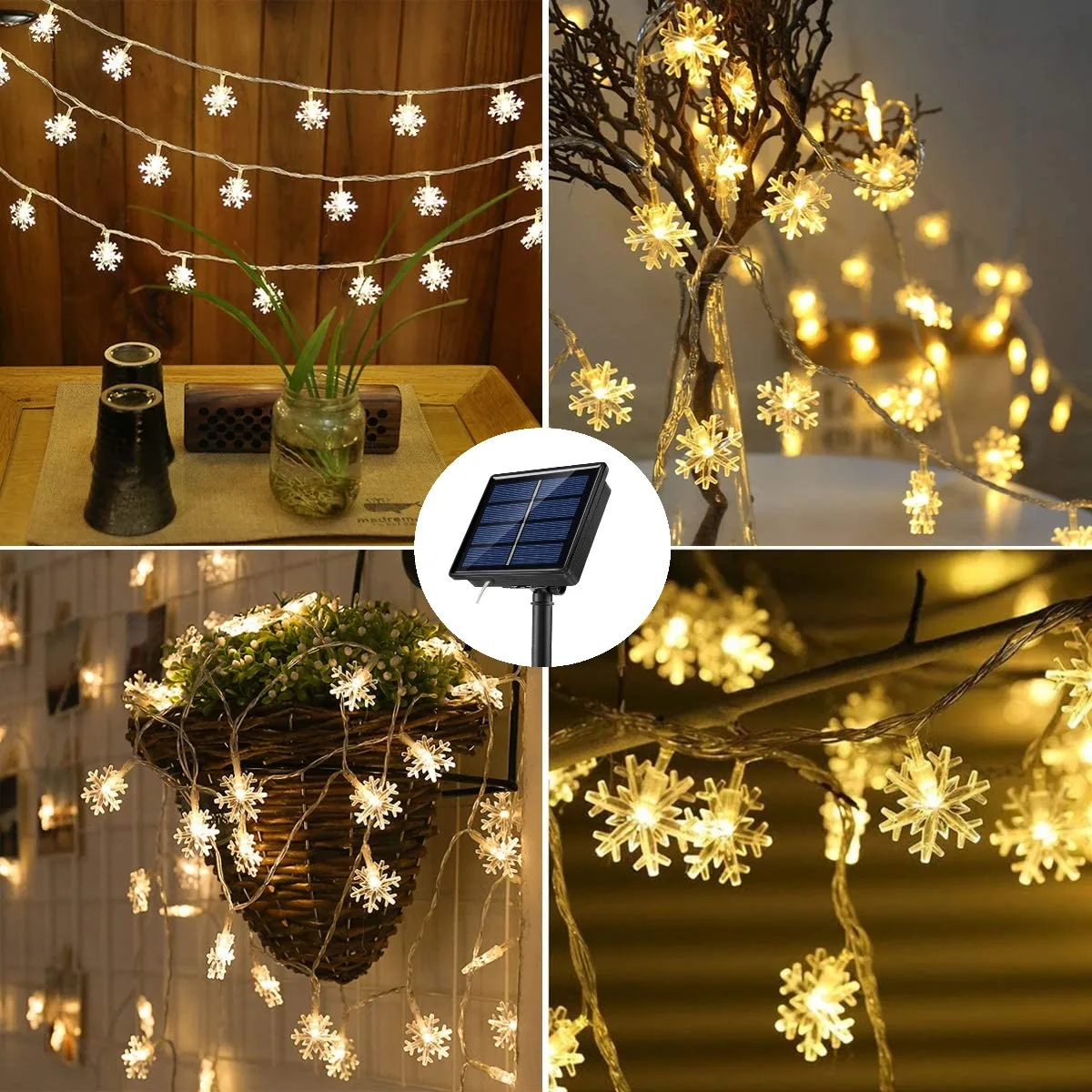 

Solar Snowflake LED Snow Garland Fairy Christmas String Light 5/7/12M Decoration Outdoor Tree New Year Party Wedding Xmas Garden
