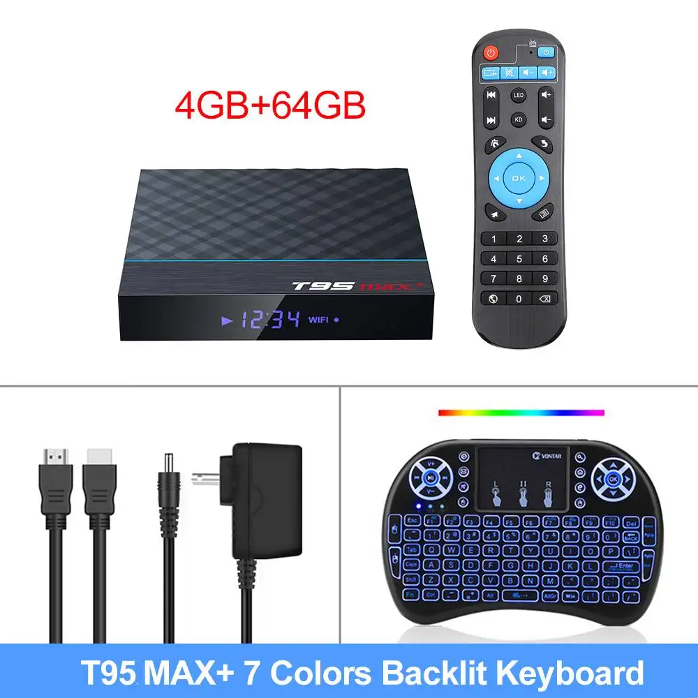 Смарт ТВ приставка Android 9,0 Amlogic S905X3 Поддержка 8K T95 MAX Plus 4 Гб ОЗУ 64 Гб ПЗУ двойной Wifi Youtube медиаплеер 2 ГБ/16 ГБ 4G/32 ГБ - Цвет: 4GB64GB I8