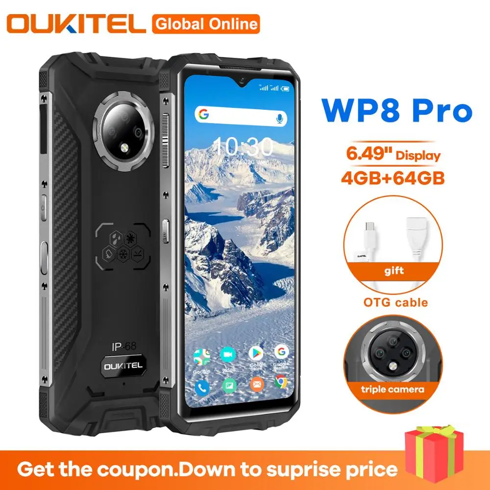OUKITEL WP8 PRO NFC IP68 прочный Водонепроницаемый смартфон MT6762D 4 Гб 64 Octa Core 5000 мАч 6 49 'ཌMP