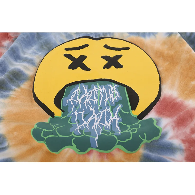 

Die-Dye T-shirt Men's Streetwear Hip-Hop Harajuku Oversized Print Smiley Letter Tshirt 2021 Summer Cotton Top Camouflage T-shirt