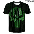 Футболка с 3D-принтом Карателя для мужчин и женщин, модная уличная одежда, крутые топы, Новинка лета 2021, цифровой череп, скелет