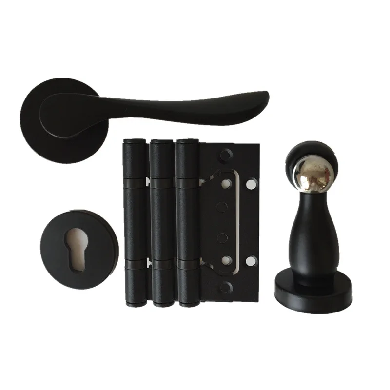 Черный современный Космос алюминиевая дверная ручка замок Задний рычаг закрытый