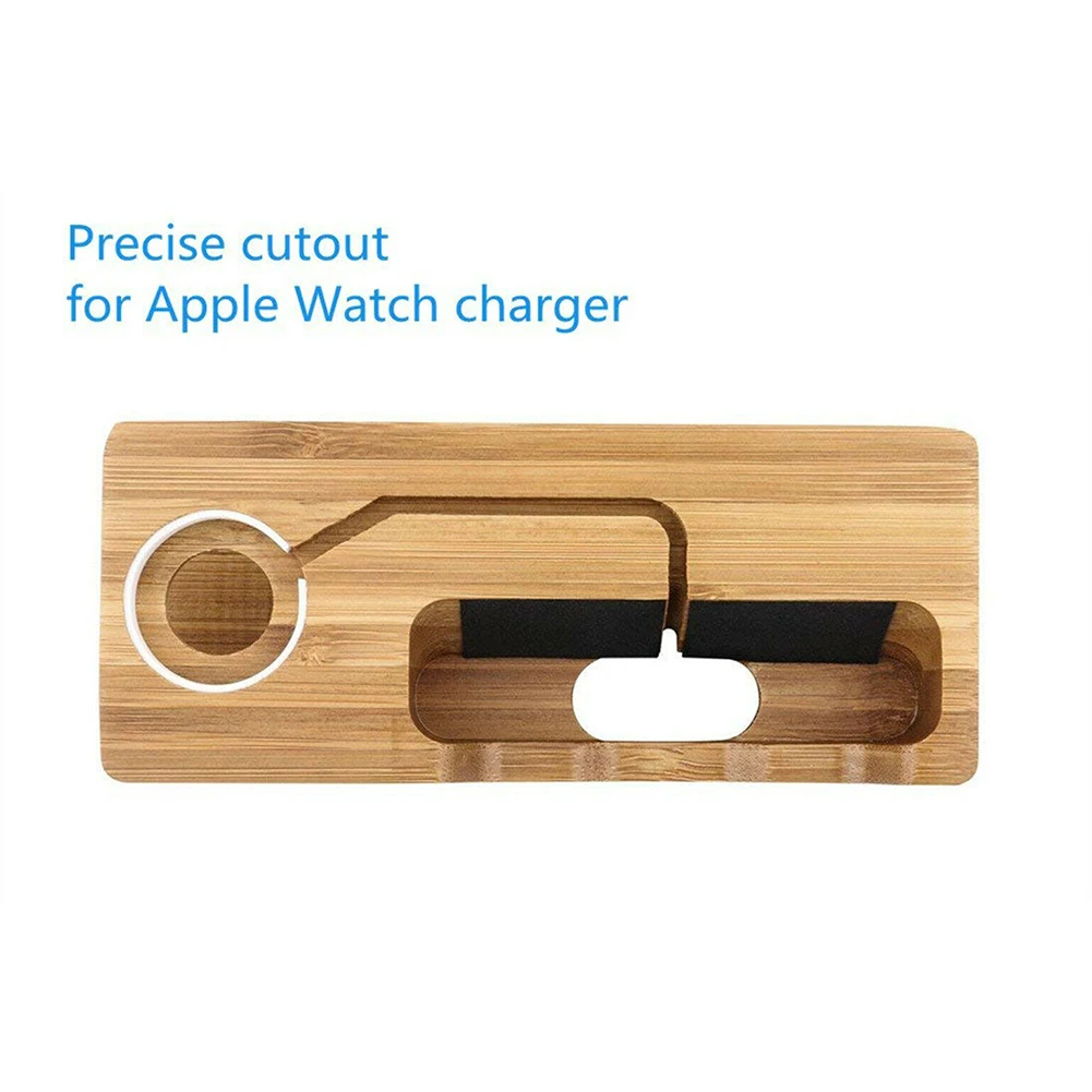 phone stand charging dock universal accessories 2 in 1 desktop home office dc 5v bamboo wood mount usb station for apple free global shipping