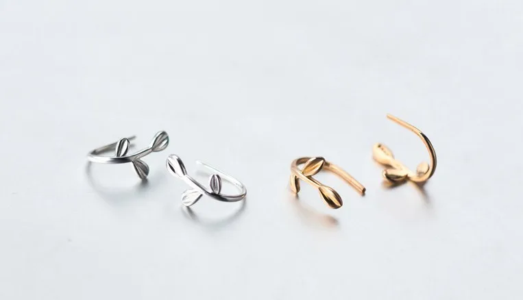 

Серьги-каффы женские из серебра 925 пробы с листьями, 1 пара