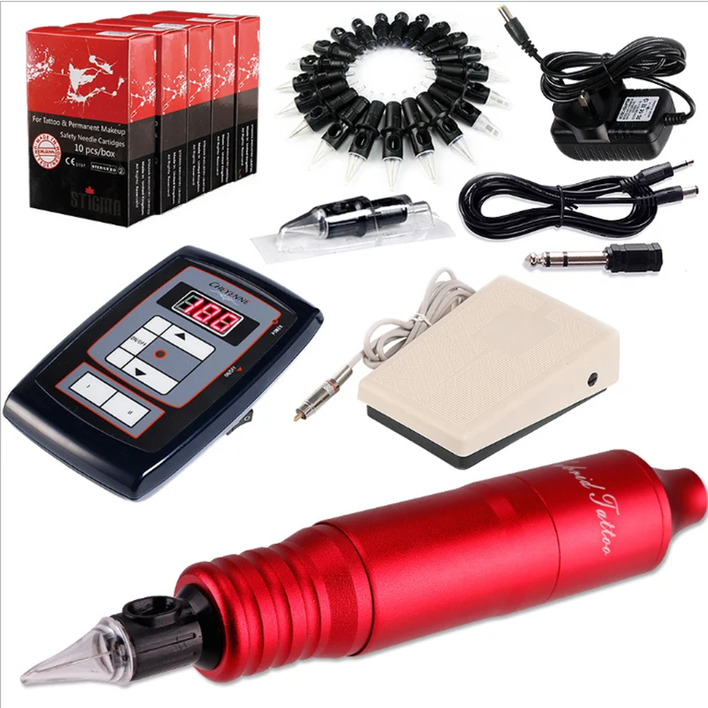 Набор для тату-машинки ручка татуировки картриджи с вращающимся тату-станком DC5.5
