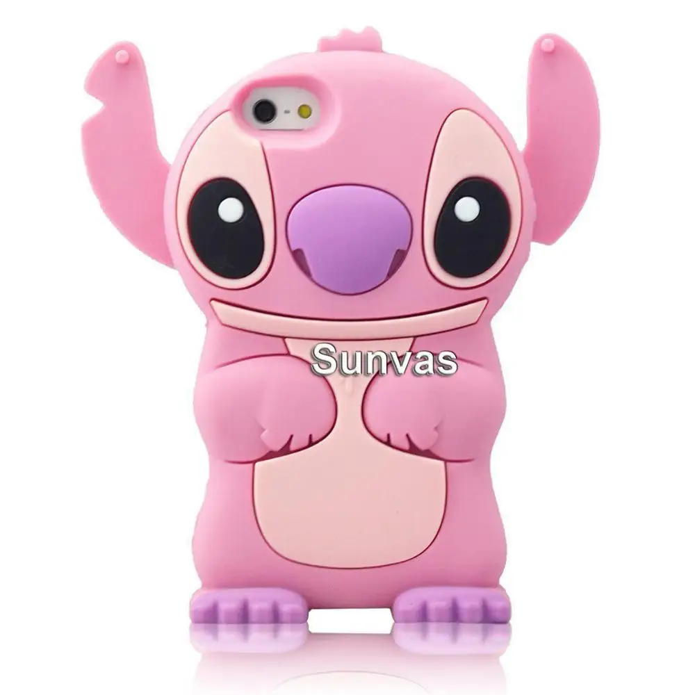 3D чехлы с принтом из мультфильма для iPhone 5 5S 5C 6s 7 8 Plux XS Max Мягкий силиконовый чехол-накладка для iPhone 6 Plus XR чехол для телефона s - Цвет: Pink Sitich