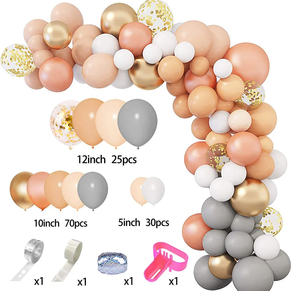 

2021 New Pink And White Series Air Balloon Arch Bridge Set Platinum Sequins Birthday Party Decorative Balloon Chain Arch