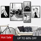 Самоклеящаяся картина, настенная наклейка, винтажная камера, девушка, модная кухня, вызовы, скандинавские плакаты, принты, картины для украшения дома