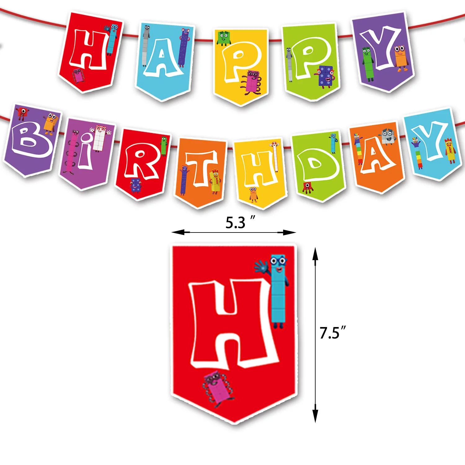 Numberblocks-decoraci&oacute;n para fiesta de cumplea&ntilde;os, vajilla desechable, globos, Pancarta, adornos para pasteles, plato, taza, servilleta, feliz cumplea&ntilde;os para ni&ntilde;os-1