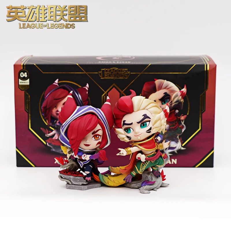 

League of Legends Rakan&xayah Set Action Figure Model Ornaments Anime Figure Collectibles Game Peripheral Gift Doll Toys Childen