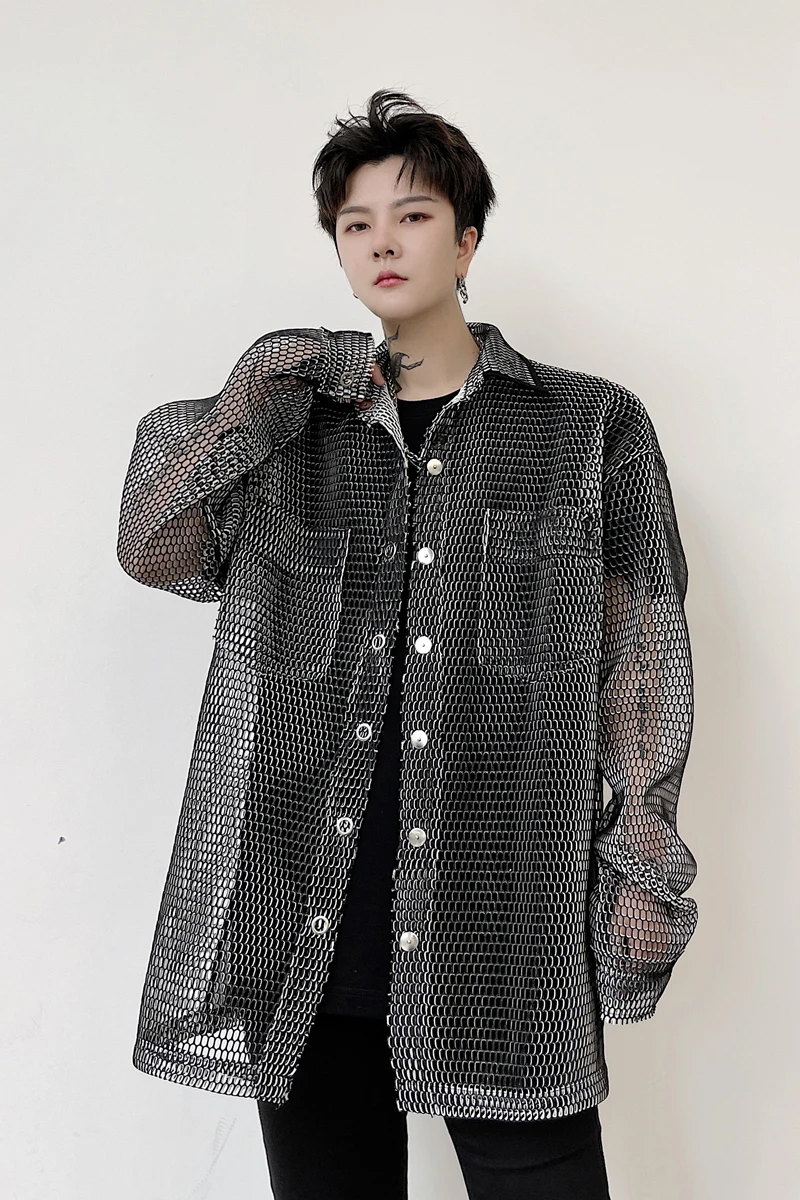 Куртка мужская сетчатая в стиле хип хоп корейский стиль защита от солнца с