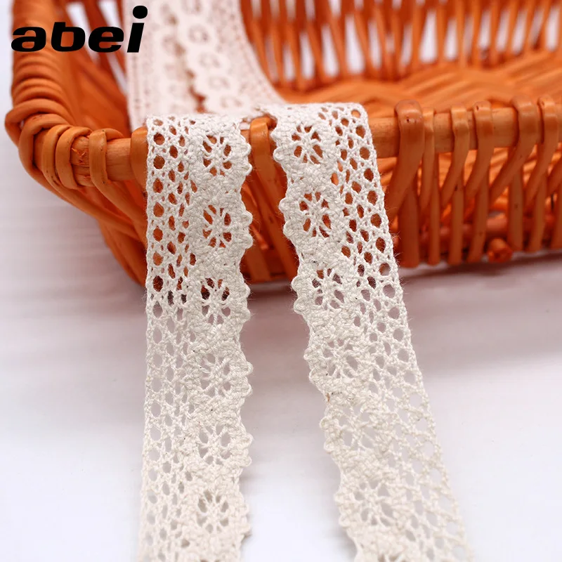 

10Yards Promotion Beige Crochet Knitting Cotton Lace Good Quality Cotton Lace For Apparel Sewing Scrapbooking Craft Accessories