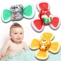 3pcs baby bath toys for kids spinner toy cartoon animal rotating suction cups eating suction cups dining chairs toys for baby