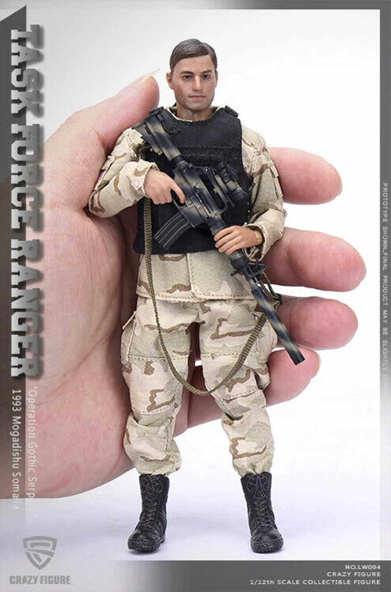 Crazy Рисунок 1/12th LW004 за каждый войны является истина целевой Ranger 1993 Сомали Стрелец рисунок полный набор Рисунок