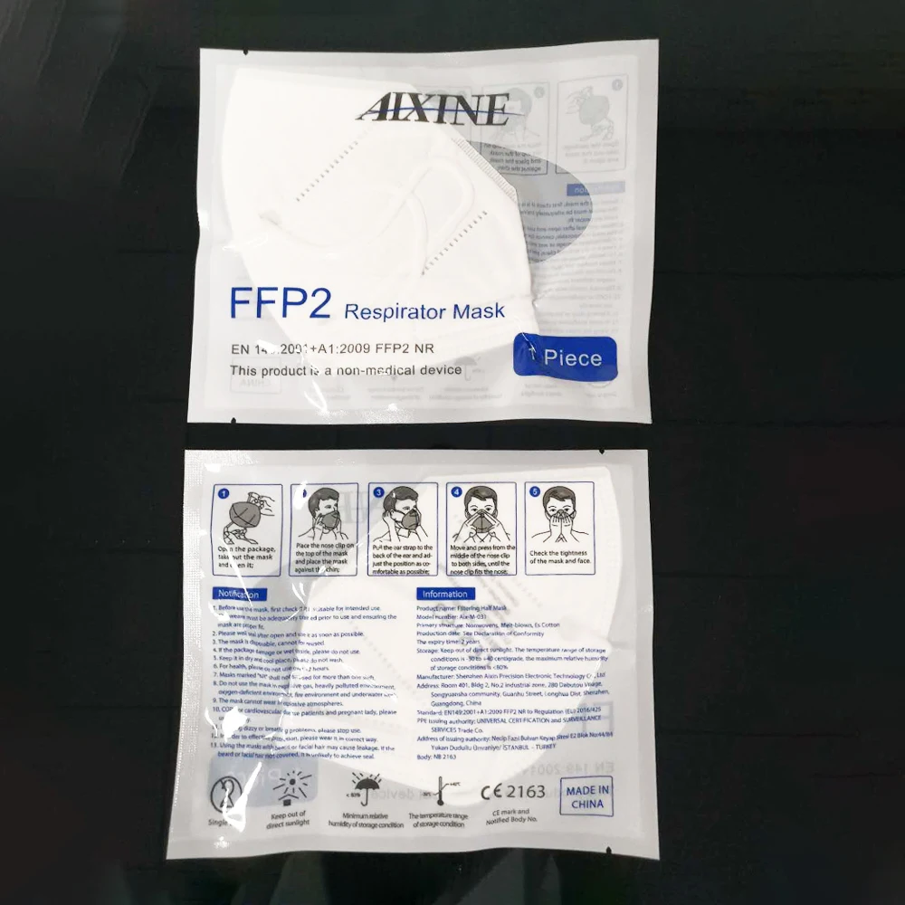 AIXIN 1 шт. FFP2 Европейским сертификатом соответствия многоразовая маска 5 Слои