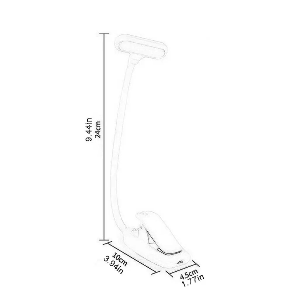 

Rechargeable LED USB Book Light Reading Light Flexible Book Lamp Dimmer Clip Table Desk Lamp Portable Clip Light