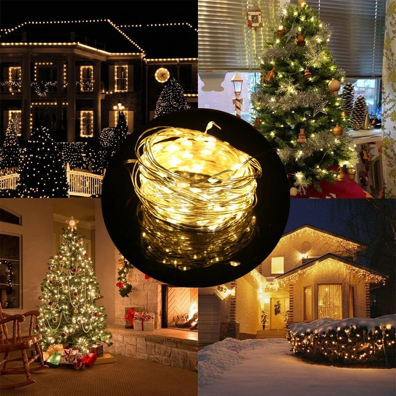 Светодиодная гирлянда с USB цветная Водонепроницаемая светодиодная из медной