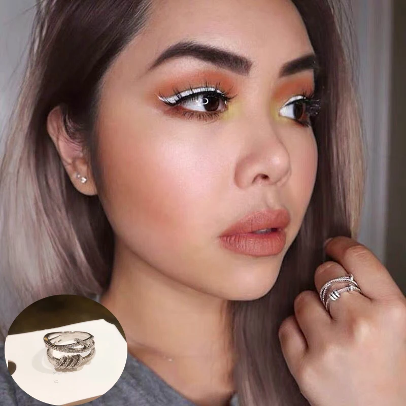 Хит продаж изысканные женские кольца белого цвета с тремя кольцами Женские