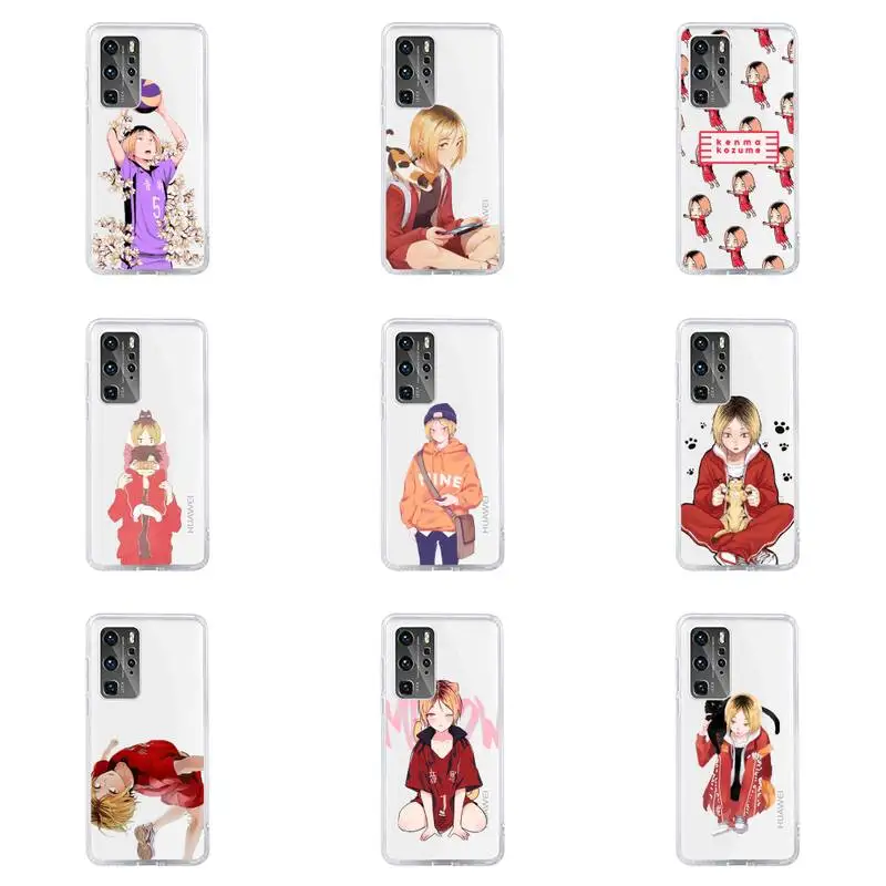 

Kenma Kozume of Haikyuu Phone Case Transparent For Huawei honor V 9 8 10 20 7 i S A C X pro lite play Soft TPU Clear Mobile bags