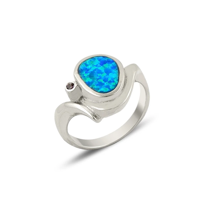 

Серебряное циркониевое и Опаловое кольцо Silverlina