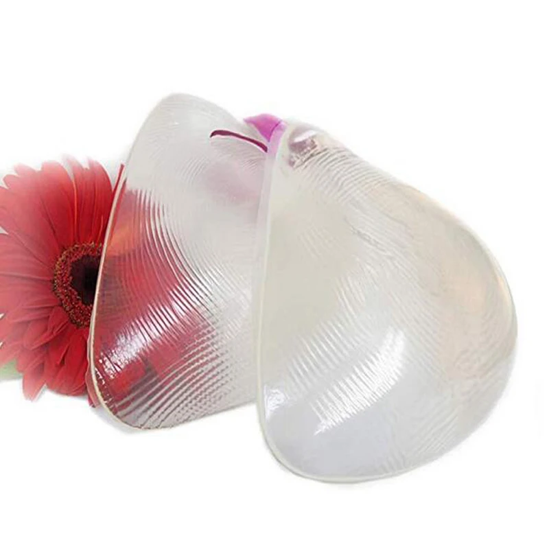 

Clear Silicone Breast Swim Form Boobs Enhancer Insert Triangle Bikini Bra for Men Women Ajusen