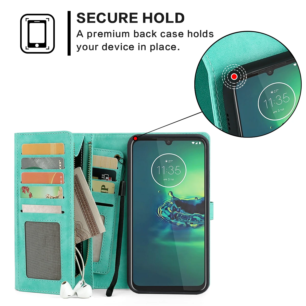 Для Motorola Moto G8 Plus из искусственной кожи Чехол Съемный Магнитный Флип Стенд