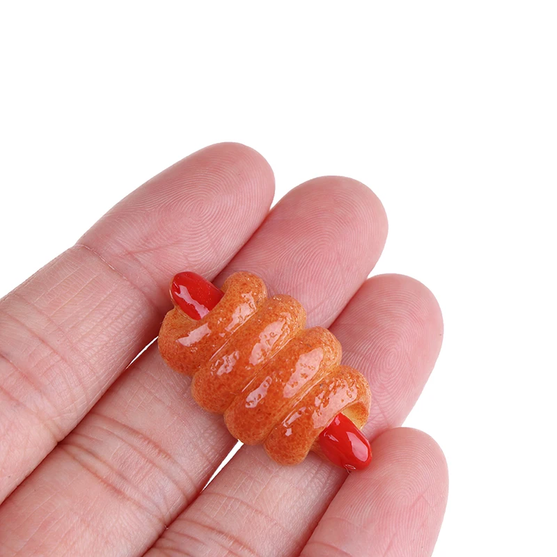 

10pcs Mini Resin Food Play Toy Pretend Hotdog bread cake Dollhouse Miniature Ornament Decor For Children DIY Home Craft