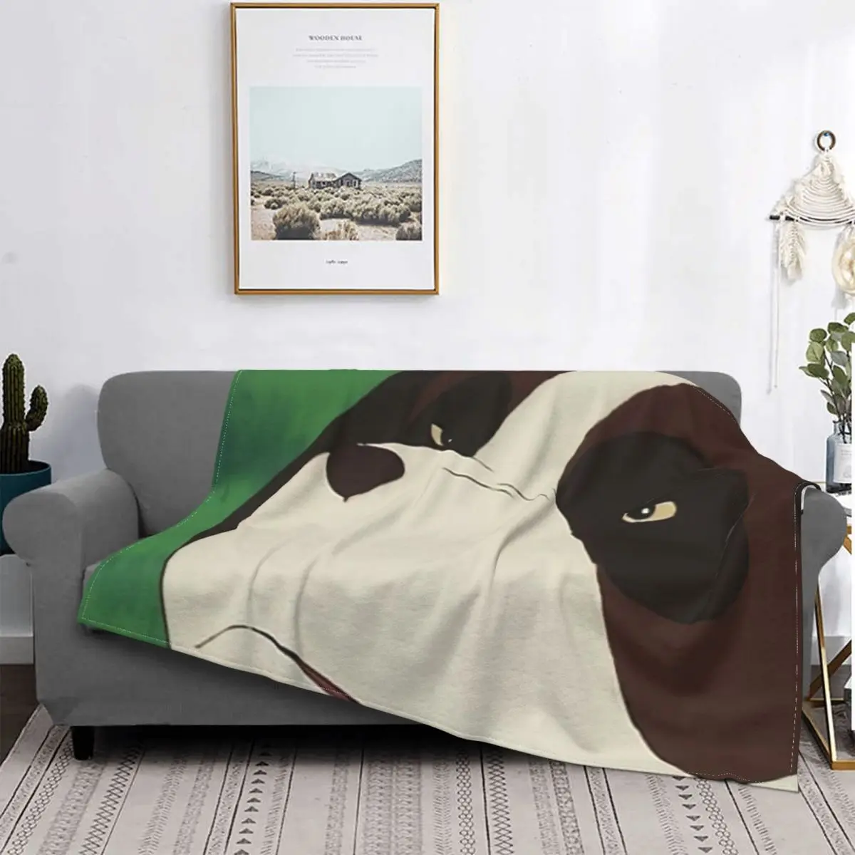 

Heidi Dog Blankets Flannel Decoration Animal Cute Portable Super Warm Throw Blankets for Bed Bedroom Quilt