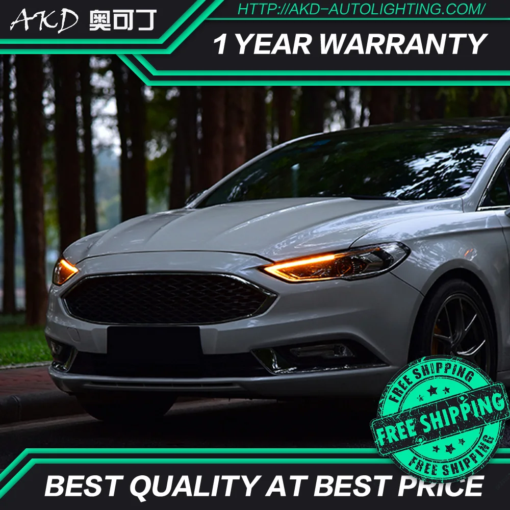 AKD тюнинг Автомобильная фара для Ford Mondeo Fusion 2017-2019 светодиодные фары DRL ходовые